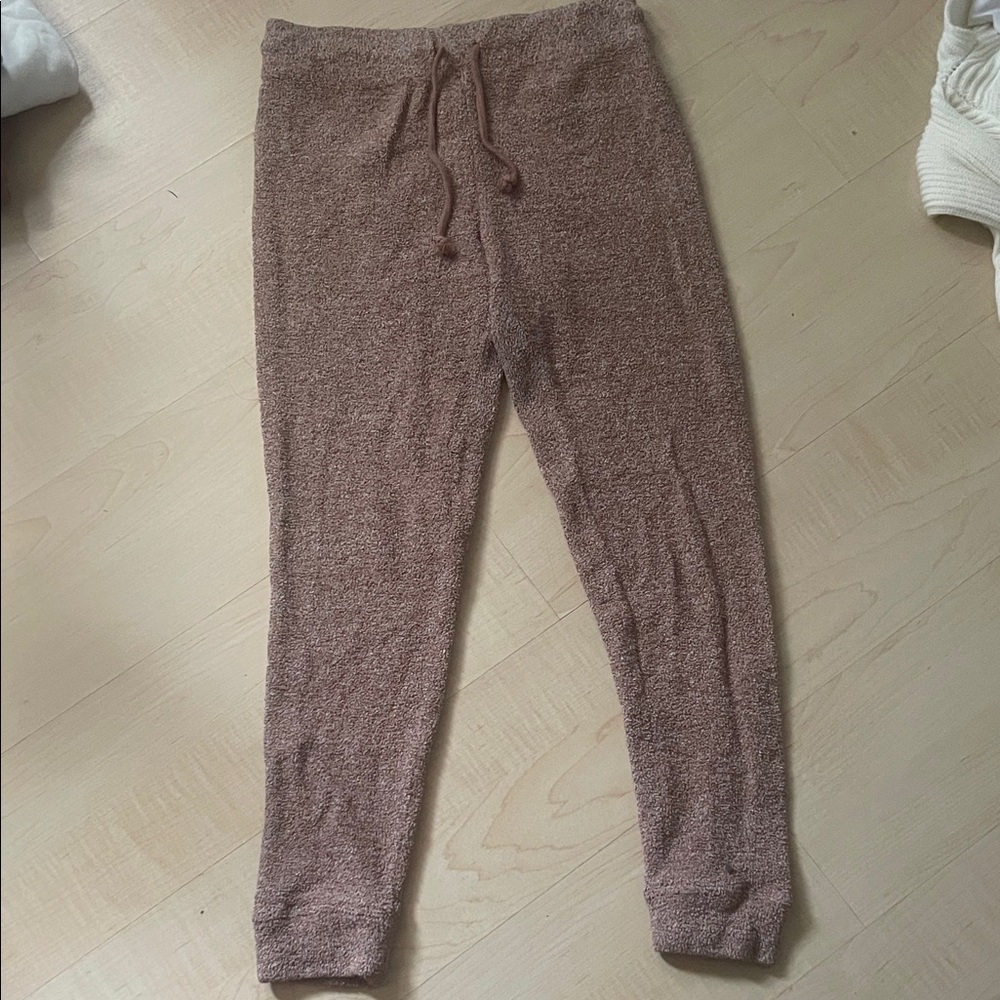 Cozy Brown Knit Joggers